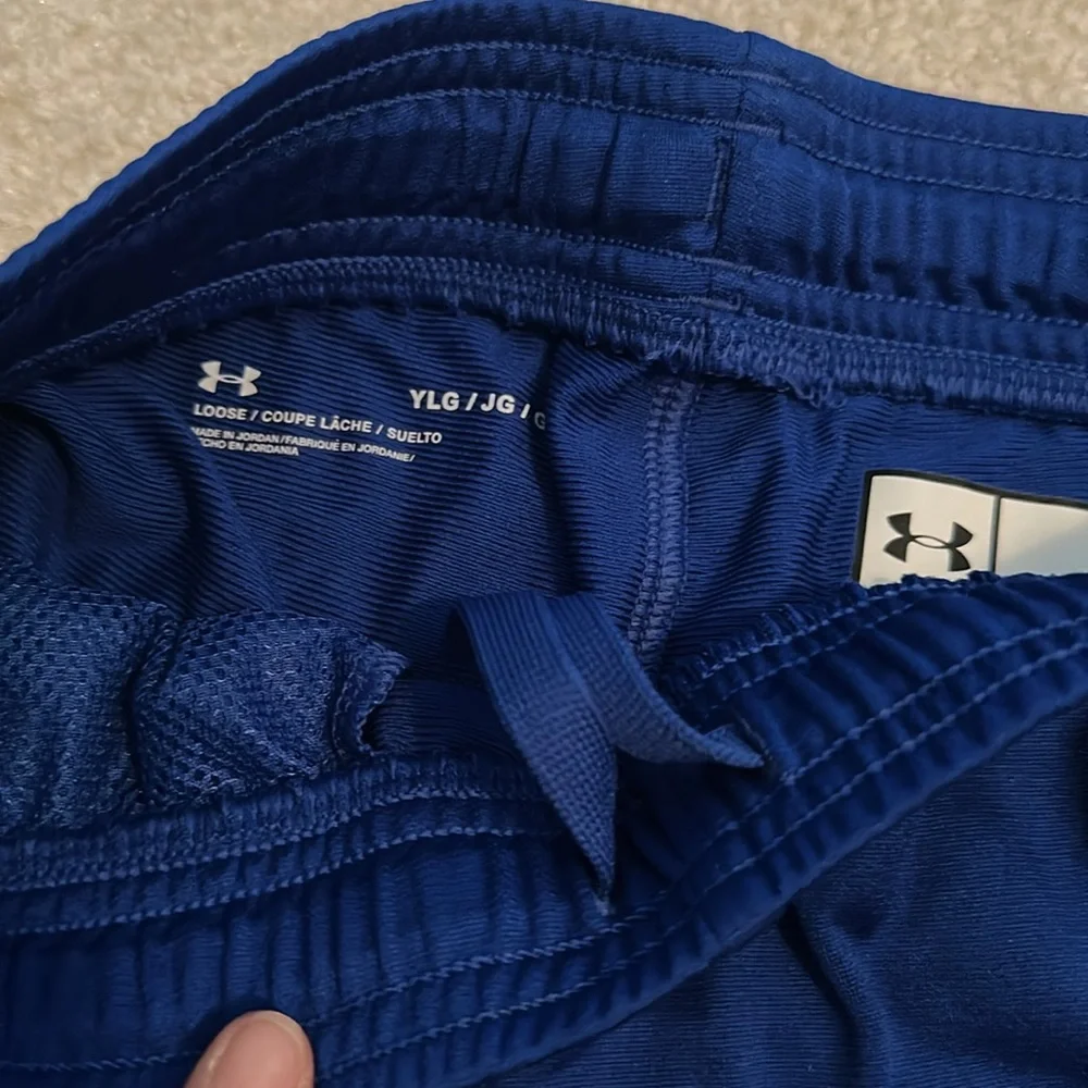 Under Armour Kids Royal Blue Joggers with White Stripes - Picture 2 of 2